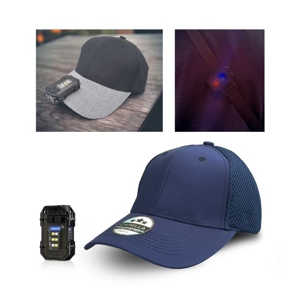 סט הכולל: 
פנס יד FORCELIGHT קומפקטי עם קליפס לתלייה +
כובע CAPELLA אופנתי 6 פאנל. 